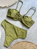 Shiny Sparkling U Shaped Female Swimsuit High Waist Bikini Women Swimwear Two-pieces Bikini Set Pool Bathing Suit Swim Beachwear
