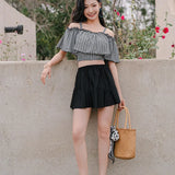 Swimsuit women's new Xia one shoulder camisole swimsuit ins conservative cover belly slimming split skirt swimsuit