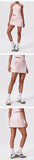 Tennis Suit Set Yoga Set Casual Outdoor Bra Golf Short Skirt Anti-light Running Pocket Fitness Suit Breathable Sports Tank Top