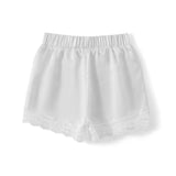 Women Casual Loose Summer Shorts Solid Color Elastic Waist Lace Trim Shorts for Daily Wear, Lounge