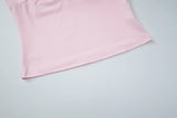 FDYOUI Casual Sexy Halter Neck Lace Patchwork Pink Camisoles Women Bandage Backless Corset T-shirt Y2K Streetwear Cropped Tops