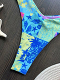 Sexy Colorful Floral Printed Bandeau Bikini Female Swimsuit Women Swimwear Two-pieces Bikini set Bather Bathing Suit Swim