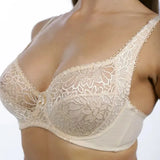 Sexy Womens Bras Ultra-Thin Perspective Deep V Lace Sheer Plus Size Bra Female Underwear Lingerie BH Tops D E F Cup
