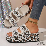 Women Summer Slippers Roman Style Open Toe Sandals Vacation Bohemian Shoes for Womens Thick Soled Platform Flat Slides Zapatos