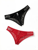 2 pairs of solid colored lace underwear with sexy hollow out fun triangle pants suitable for special occasions C901