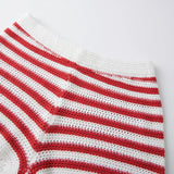 Women Knit 2 Piece Sets for Independence Day Sleeveless V Neck Tank Tops and High Waist Shorts Sets Summer