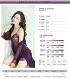 TJ large size see-through suspender sexy temptation lace nightgown temptation mesh pajamas