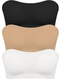 Women's Sexy Strapless Push Up Bra Removable Padded Seamless Ice Silk Top Women Invisible Beauty Back Anti-slip Off-shoulder Bra