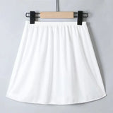 Summer Women's Intimates Casual Mini Lined Skirts Elastic Slips Underskirt Ladies Basic Half Petticoat Intimates Sleepwear