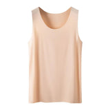 Women Bottoming Vest Sleeveless Ice Silk Seamless Stretchy Round Neck Dry Dry Cooling Camisole Summer Office Vacation Basic Top