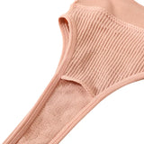 2Pcs/Set Women Non-wire Bra Crop Top Seamless Underwear Female Plunge Bra Tops Ribbed Sexy Lingerie Sports Intimates