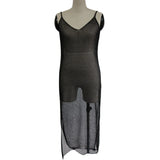 Sexy Sheer Net Mesh Knitted Glitter Tunic Beach Cover Up Cover-ups Long Beach Dress Beach Wear Beachwear Female Women Robe V651