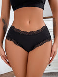 Women's Solid Color Lace Triangle Pants With Low Waist And No Trace Comfortable Daily Casual Underwear Z2847