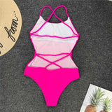 7 Colors 2025 Braided Strap Cross Back Sexy One Piece Swimsuit Women Swimwear Female Bather Bathing Suit Swim Lady V127