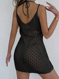Women's Dress Women's Sexy Hollow Woven Suspender Skirt Hand Crochet Splicing Beach Bikini Smock Long Dresses for Women