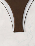 ZTVitality Sexy Brown One Shoulder Bikini Set 2024 New Arrival Padded Bra Swimsuit Women's Swimwear Summer Beachwear Biquini
