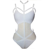 XS - 5XL Plus Size One Piece Swimsuit Female Women Bather Bathing Suit Swim Sheer Knit Fish Net Mesh Large Size Swimwear K536C