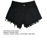 Summer Stretchy Hot Short Pants Women's High Waisted Cut Off Denim Shorts Ripped Distressed Frayed Hem Jeans Shorts