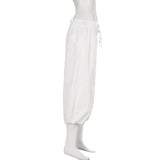 Summer women's elastic waist casual workwear low-rise mid-pants comfortable woven pants