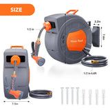 HiMISS Wall Mounted Retractable Garden Hose Reel Auto Rewind