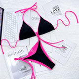 Sexy 7 Colors Halter Brazilian Bikini Female Swimsuit Women Swimwear Two-Pieces Bikini Set Bather Bathing Suit Swim Lady V3860