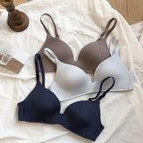 2Pcs/Set Padded Bras For Women Push Up Bra Underwear Non-wire Brassiere Sexy Lingerie Solid Color 3/4 Cup Comfort Intimates