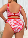 Fashion Heart Print Sexy Lingerie Set, Wireless Side Support Bra, Wing Smoothing Shaping Bra New Arrival