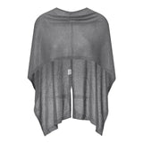 Womens See-through Knitted Cover-ups Poncho Solid Color Asymmetric Tops Cape for Daily Beach Shawl Summer Fall