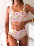 2026 Strapppy Bikinis Women Sexy Swimwear Female High Waist Swimsuit Floral Bathers Bathing Swimming Swim Suit Beachwear Summer