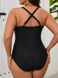 2026 Mesh Swimsuit Women One Piece Black Strappy Large Plus Big Size Swimwear Female Bathers Bathing Swimming Swim Suit 0XL-5XL
