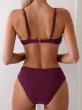 2025 U-wire Bikini Women Sexy Strappy Swimwear Female Solid Swimsuit Bathers Bathing Swimming Swim Suit Beachwear