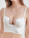 Sexy gathering U-shaped large backless underwear invisible back bra a variety of ways to wear halter bra