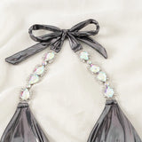 Halter Shiny Jewelled Diamond Bikini Women Swimwear Female Swimsuit Two-pieces Bikini Set Brazilian Bathing Suit Swim Beach Wear