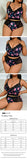 Lace Floral Print Lingerie Set Sexy Wireless Bra Plus Size Push-Up Thin Breathable Seamless Adjustable