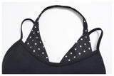 Fake Two-piece Sports Bra Yoga Sets Women Coffee Striped Patchwork Folding High Waist Wide Leg Pants Gym Running Fitness Suits