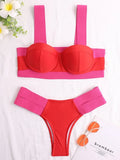 Splicing Push Up Bra Cup Bikini Women Swimsuit Female Swimwear Two-pieces Bikini Set High Cut Bathing Suit Swim Beach Wear