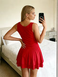 Women’s Summer Tank Dress for Party Club Evening Sleeveless Square Neck A-Line Dress Short Flowy Dress