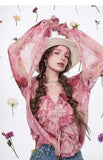Ladies French ruffled chiffon shirt spring new temperament top