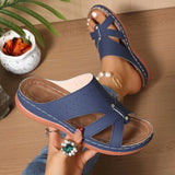 2026 Women Wedge Sandals Premium Orthopedic Open Toe Sandals Vintage Anti-Slip Leather Casual Female Platform Retro Shoes