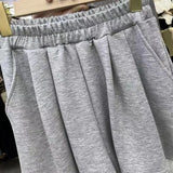 Women's New Losse Pants Grey New Summer Sexy Lace Shorts Fashion Pockets Versatile Casual Streetwear Female Elastic Waist Shorts