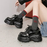 2026 Chunky Platform Punk Sneakers Women Belt Decor Lace Up Thick Bottom Vulcanized Shoes Woman Heighten Rivets Goth Shoes Mujer