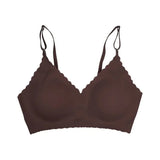 Seamless Ice Silk Ultra-Thin Breathable Bra Comfortable Breathable Underwear Women's Suspender Wavy Sexy Push-up Vest