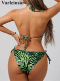 Sexy S - XL Leopard Halter Deep V Neck Cut Out Women Swimwear One Piece Swimsuit Female Backless Bather Bathing Suit Swim V7426