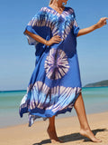 2026 New Colorful Kaftan Tunic Beach Dress Beach Wear Beachwear Beach Cover Up Cover-upsLoose Maxi Dress Female Women V4428