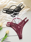3pcs fashionable multi-color lace thong sexy Lingerie lightweight and easy to clean women's underwear C937