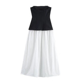 Foridol White Black New in Long Dress Women Summer Off Shoulder Strapless Casual Party Beach Midi Dress 2025 Elegant Sundress