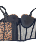 Fishbone Corset Cross-Border European and American Leopard Print Spicy Girl Tank Top Sexy Inner Wear Camisole High-End Outerwear Bra