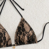 Bikini swimsuit three-piece European and American ins style sexy lace women's strappy swimsuit for women