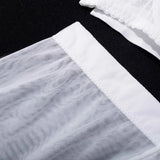 Toucheart 5-Pieces Erotic Lingerie Sexy Hip Skirt For Women Mesh Patchwork Hollow Out See-Through Lure Garters Underwear Suit