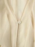 Foridol Ruffles Tiered V Neck Blouse Women Summer Spring Long Sleeve Casual Blusa Chiffon Blouses Buttons New in Female Top 2025